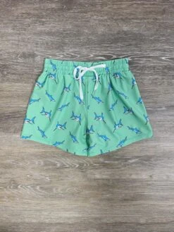 Shark Splash Boys Light Green Swim Shorts