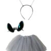Adult Alien Costume Silver - Tutu Skirt, Sunglasses, & Headband Set For Adult Or Plus Size