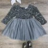 Silver Sequin Velvet Tulle Chiffon Girls Special Occasion Tutu Dress 1 Silver Sequin Velvet Tulle Chiffon Girls Special Occasion Tutu Dress -Little Loom Store Silver Sequin Velvet Tulle Chiffon Girls Special Occasion Tutu Dress