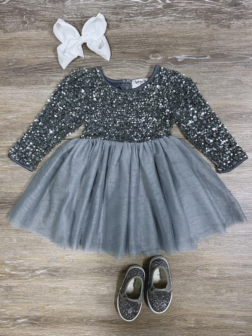 Silver Sequin Velvet Tulle Chiffon Girls Special Occasion Tutu Dress 3 Silver Sequin Velvet Tulle Chiffon Girls Special Occasion Tutu Dress