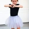 Silver Gray Tutu Skirt For Girls – 3-Layer Tulle Ballet, Dance, And Dress-Up Costume Skirt -Little Loom Store Silverc 1