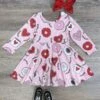 Sip Of Love Donut Hearts Pink Girls Skater Dress -Little Loom Store Sip Of Love Coffee Donut Hearts Pink Girls Skater Dress
