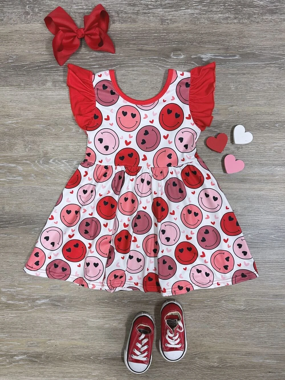 Smile If You Love Me Girls Flutter Short Sleeve Dress 3 Smile If You Love Me Girls Flutter Short Sleeve Dress