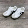 Kids Classic Court Sneakers For Girls Or Boys - White With Black
