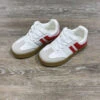 Kids Classic Court Sneakers For Girls Or Boys - White With Red