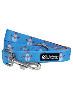 Frosty The Snowman Winter Holiday Blue Trendy 5' Dog Leash