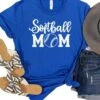 Softball Mom T-Shirt In 12 Team Colors -Little Loom Store SoftballMom1TrueRoyal