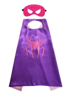 Purple & Hot Pink Superhero Cape & Mask Costume Dress Up Cosplay Set - Kids & Adults