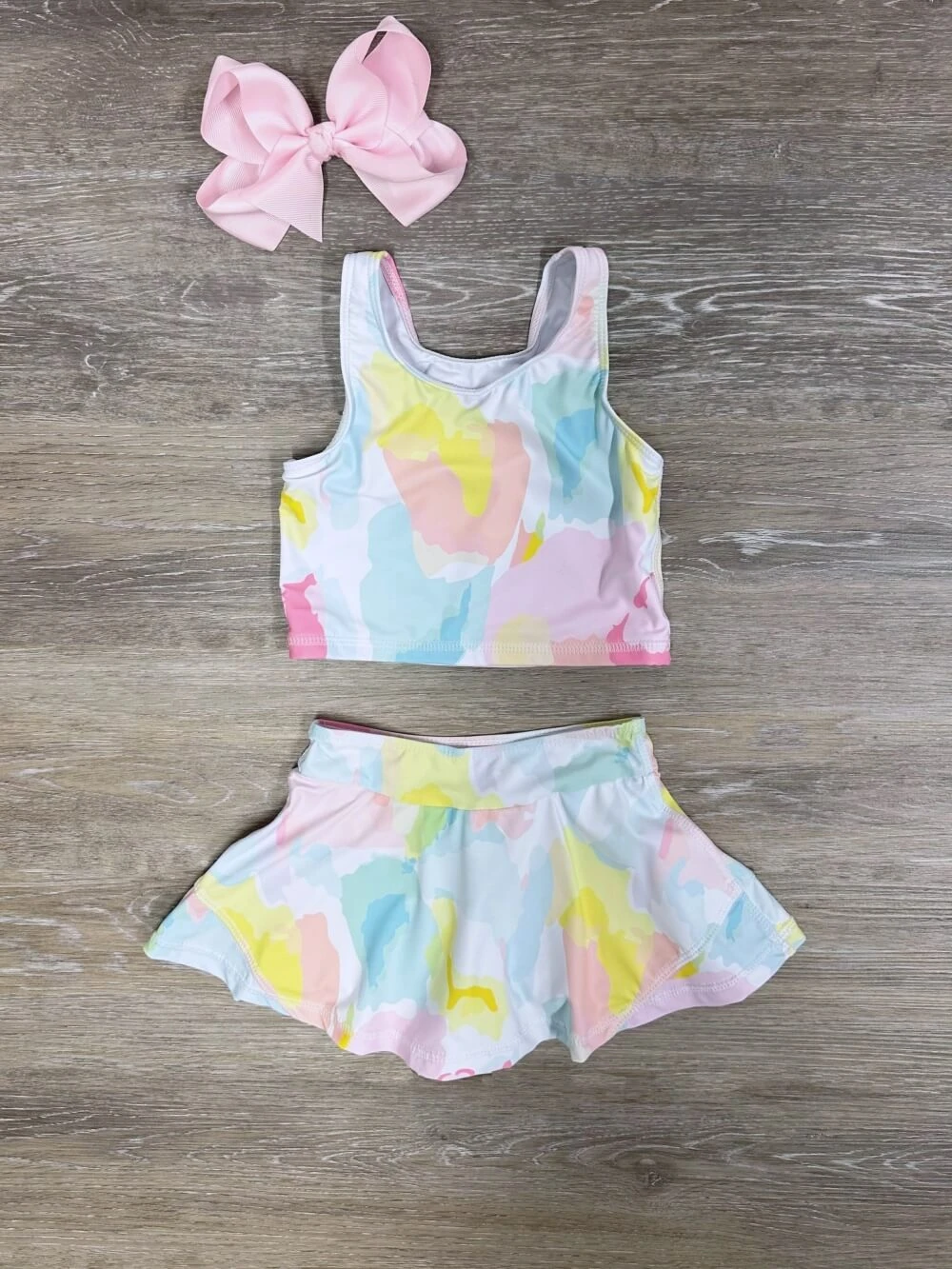 Splash Of Pastels Girls Tankini & Swim Skort Or Yoga Set 4 Splash Of Pastels Girls Tankini & Swim Skort Or Yoga Set - Image 2