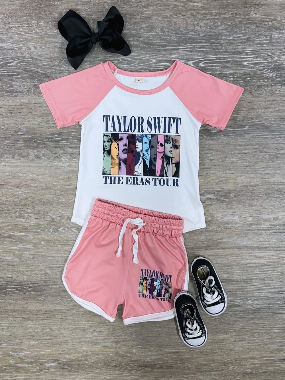 Sport Pink Girls T-Shirt & Shorts Concert Outfit 3 Sport Pink Girls T-Shirt & Shorts Concert Outfit