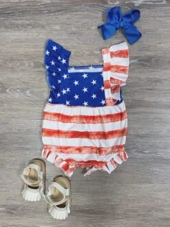 Star-Spangled Sweetheart Girls Independence Day Romper