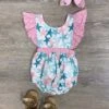 Starfish Sweetie Coastal Baby Ruffle Romper -Little Loom Store StarfishSweetieCoastalBabyRuffleRomper