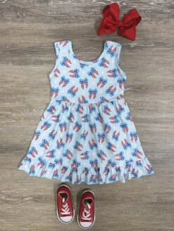 Stars & Stripes Bows Girls Coquette Bows Dress