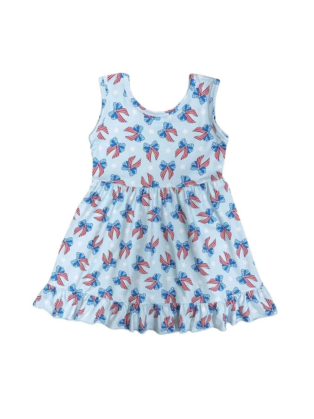 Stars & Stripes Bows Girls Coquette Bows Dress 4 Stars & Stripes Bows Girls Coquette Bows Dress - Image 2