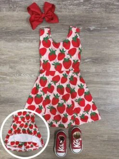Strawberry Sweet Girls Yoga Dress