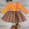 Sunflower Chiffon Girls Long Sleeve Dress -Little Loom Store SunflowerChiffonGirlsLongSleeveDress