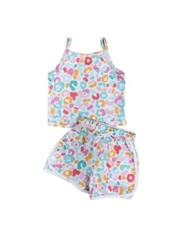 Front Page 27 Front Page -Little Loom Store SunsetSafariGirlsTank ShortsOutfitWhite