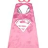 Pink & Silver Superhero Cape & Mask Costume Dress Up Cosplay Set - Kids & Adults -Little Loom Store SupergirlPink