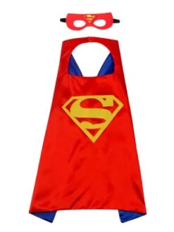 Super Red Superhero Cape & Mask Costume Dress Up Cosplay Set - Kids & Adults