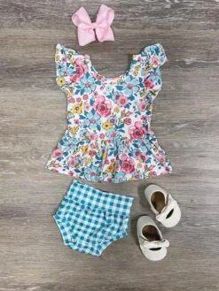 Sweet Petal Picnic Girls 2 Piece Baby Outfit