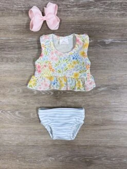 Sweet Petals Baby Girls Floral Tankini Swim Set