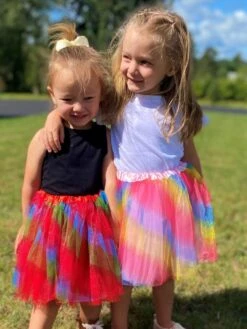 Rainbow Red Tutu Skirt For Girls – 3-Layer Tulle Ballet, Dance, And Dress-Up Costume Skirt -Little Loom Store TieDyeTutuss 47513ec0 856a 4b1d a905 d52113b44ebf