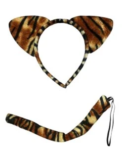 Tiger Headband Ears & Tail, Kid Or Adult Size Costume Accessories