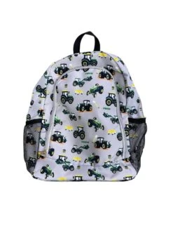 Tractor Pull Kids' School Backpack -Little Loom Store Tractor Pull Kids School Backpack White