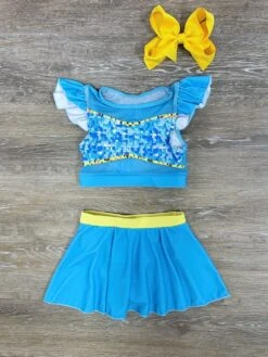 Turquoise Princess 2 Piece Skirted Swimsuit