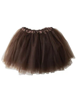 Brown Tutu Skirt For Girls – 3-Layer Tulle Ballet, Dance, And Dress-Up Costume Skirt
