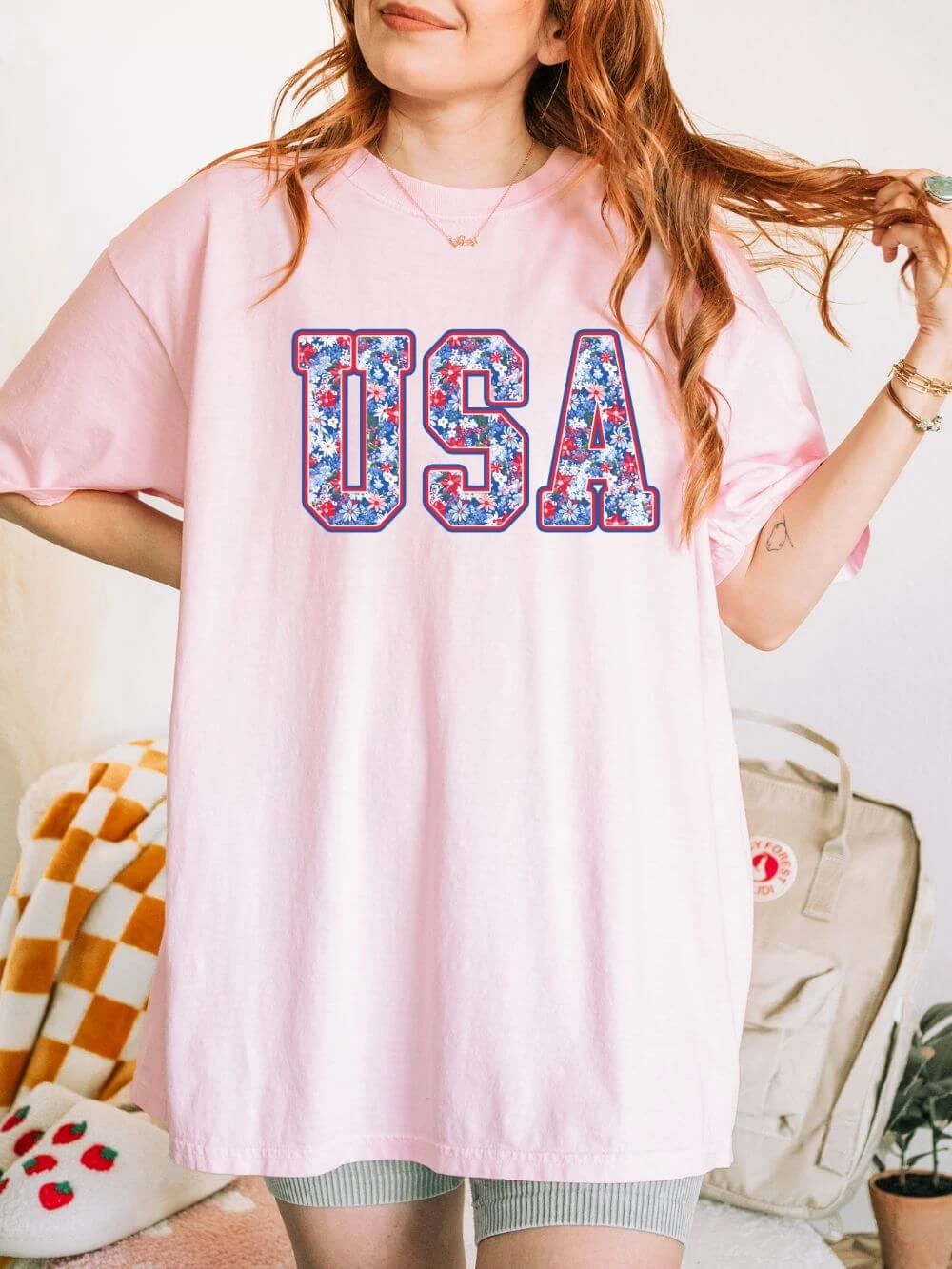 Patriotic Floral USA Unisex Comfort Colors Graphic T-Shirt 3 Patriotic Floral USA Unisex Comfort Colors Graphic T-Shirt