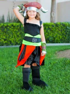 Viking Costume, Deluxe Girl's Or Toddler Viking Halloween Dress Up