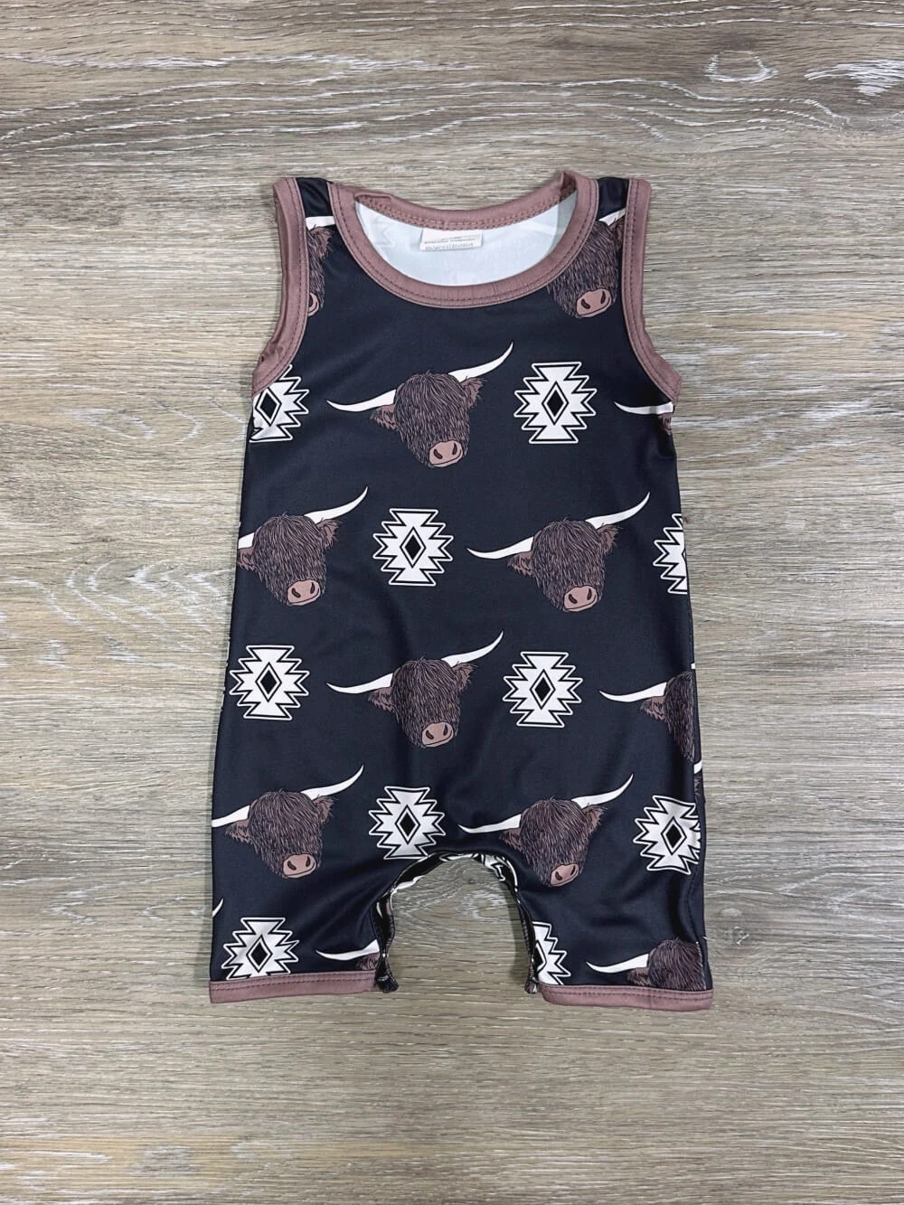 Wander Wild Boys Longhorn Baby Romper 3 Wander Wild Boys Longhorn Baby Romper