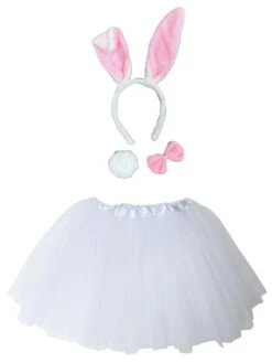 White Rabbit Costume - Complete Kids Costume Set With Tutu And Accessories
