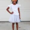 White Tutu Skirt For Girls – 3-Layer Tulle Ballet, Dance, And Dress-Up Costume Skirt -Little Loom Store Whitec 1