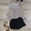 Wild & Chic Leopard Print Girls Ruffle Shorts Outfit -Little Loom Store Wild ChicLeopardPrintGirlsRuffleShortsOutfit
