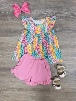 Wild And Bright Girls Ruffle Shorts Outfit