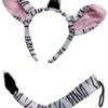 Zebra Headband Ears & Tail, Kid Or Adult Size Costume Accessories -Little Loom Store ZebraHeadbandTail