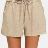 Zenana Washed Frayed Hem Drawstring Shorts 1 Zenana Washed Frayed Hem Drawstring Shorts -Little Loom Store a34457e8 0ca2 4431 96a8 47f0abeba489 Max