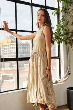 ADORA Drawstring Sleeveless Washed Dress 12 ADORA Drawstring Sleeveless Washed Dress -Little Loom Store a347d401 f189 4274 a3dc f3a540d5549e Min