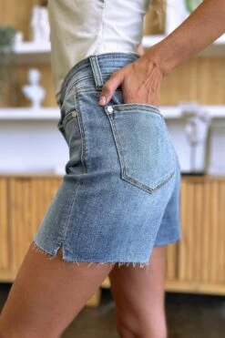 Judy Blue Full Size High Waist Raw Hem Denim Shorts -Little Loom Store a3cbb303 550a 4803 b177 b5891b60cd93 Max