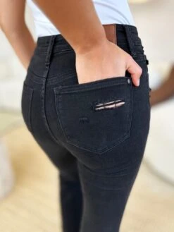 Judy Blue Full Size High Waist Distressed Flare Jeans -Little Loom Store a50a6a4a 8a0c 4a2d b6cc 528cdaa95bec Max