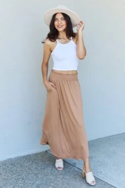 Full Size High Waist Scoop Hem Maxi Skirt In Tan -Little Loom Store a5c49f3e89e14bb4b596e4a696a5d07c Max