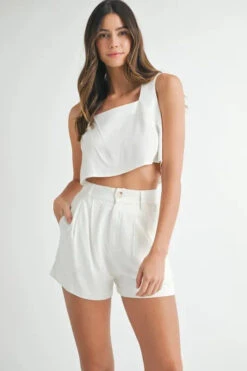 MABLE Sleeveless Crop Top And Shorts Set
