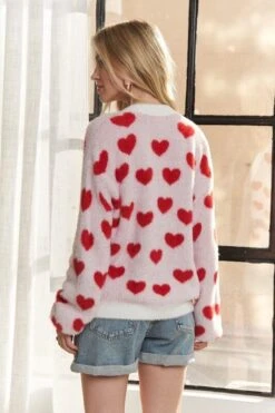 ADORA Fuzzy Heart Button Down Cardigan -Little Loom Store a775a9f6 425a 4887 8ce9 0769edafcd57 Max