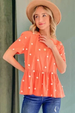 And The Why Pom Pom Polka Dots Short Sleeve Top -Little Loom Store a843ace9249447ceb3e38c143df01e1d Max Origin