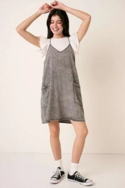 Mittoshop Washed Patch Pocket Mini Cami Denim Dress -Little Loom Store a897ae70 6068 4f68 b850 58d3b2d6f7fa Min