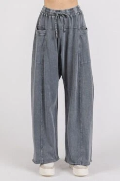 Mittoshop Mineral Wash Elastic Waist Barrel Leg Baggy Pants -Little Loom Store a8ae6adc 3ca1 43e1 aef7 a83d5379a84c Min