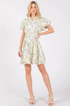 GeeGee Floral Eyelet Zipper Front Puff Sleeve Mini Dress 12 GeeGee Floral Eyelet Zipper Front Puff Sleeve Mini Dress -Little Loom Store a91eea0f 69ed 44f5 a555 bd964e327597 Max