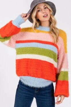SAGE + FIG Color Block Round Neck Dropped Shoulder Sweater -Little Loom Store a9525c38 6929 411b 8172 e4a5f731f428 Max